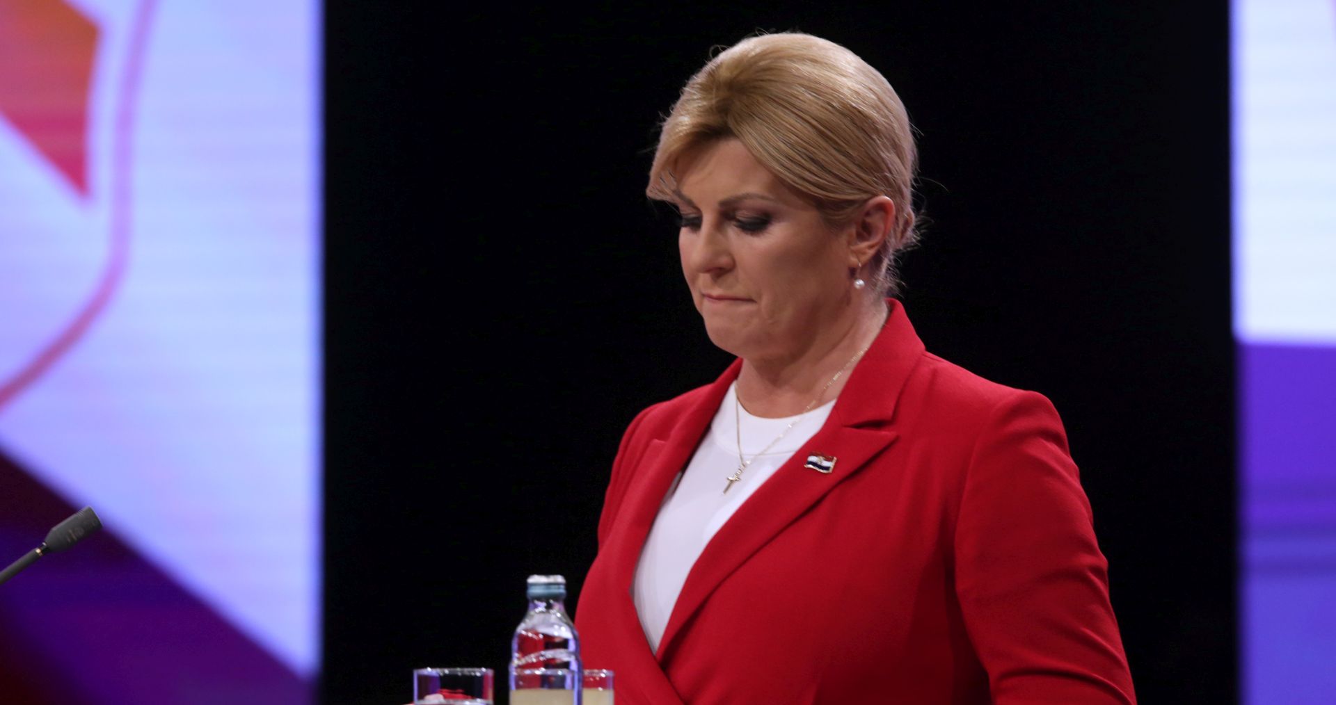 Zagreb, 02.01.2019. - Sučeljvanje predsjedničkih kandidata Zorana Milanovića i Kolinde Grabar-Kitarović na HRT-u.  Na fotografiji Kolinda Grabar-Kitarović.  foto HINA/ Daniel KASAP/dk