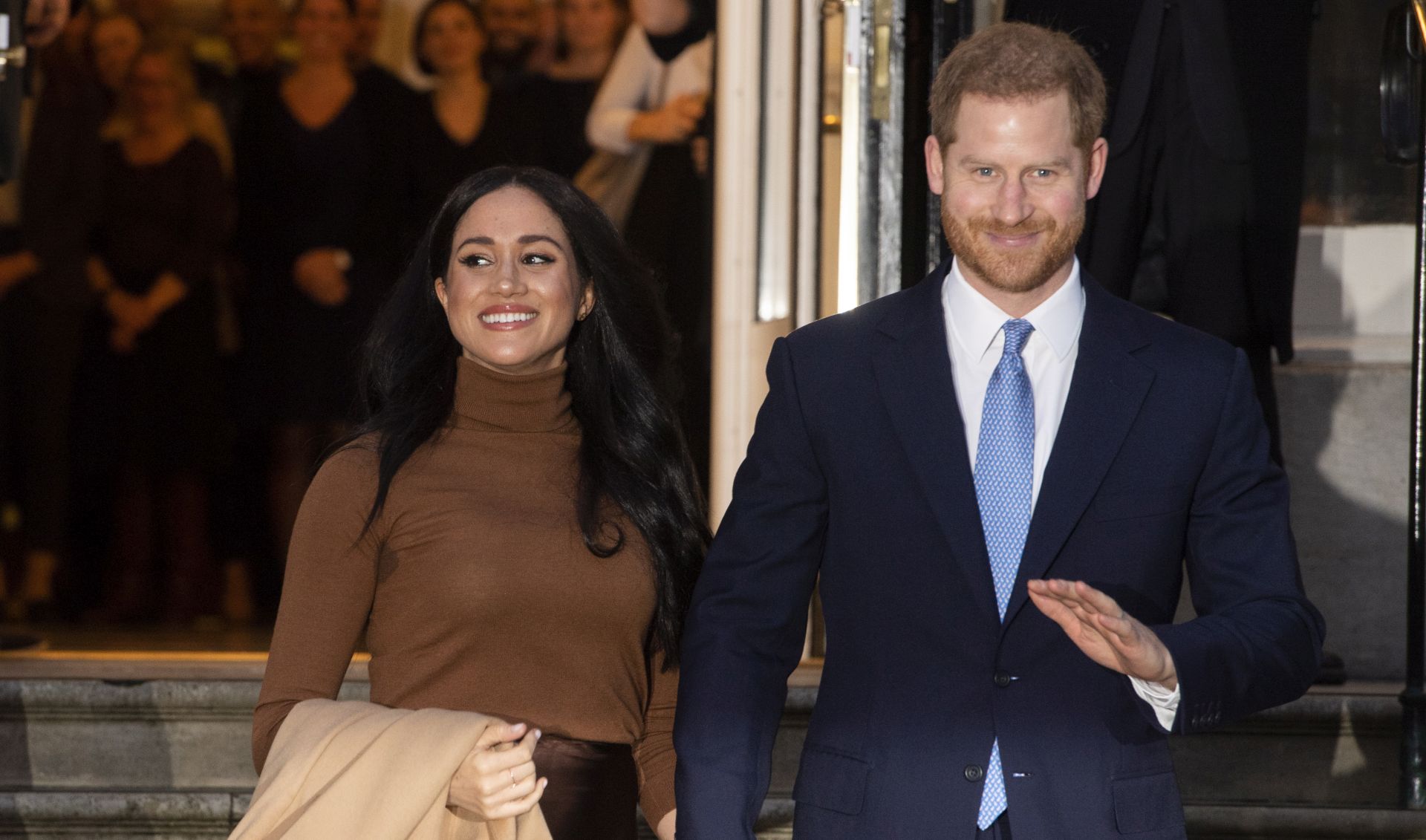epa08112882 (FILE) Britain's Prince Harry (R) and his wife Meghan visit Canada House in London, Britain, 07 January 2020 (reissued 08 January 2020). According to reports, Duke and Duchess of Sussex have announced in a statement that they will step back as 'senior' royal family members and work to become financially independent.  EPA/FACUNDO ARRIZABALAGA
