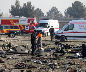 epa08118607 (FILE) - Officials inspect the wreckage after a Ukraine International Airlines Boeing 737-800 carrying 176 people crashed near Imam Khomeini Airport in Tehran, killing everyone on board, in Shahriar, Iran, 08 January 2020 (reissued 11 January 2020). According to media reports, the Iranian military released a statement on 11 January claiming that Ukraine International Airlines flight 752 was shot down due to a human error.  EPA/ABEDIN TAHERKENAREH