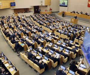 epa08153578 Deputies of the State Duma attend a plenary session of the State Duma, the Lower House of the Federal Assembly of Russia, in Moscow, Russia, 23 January 2020. The State Duma (Russian parliament) is set for the first reading of President Putin's proposed Constitution amendments.  EPA/MAXIM SHIPENKOV
