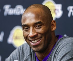 epa08167871 (FILE) Los Angeles Lakers guard Kobe Bryant appears at a media availability before the start of the Lakers  NBA game against the Chicago Bulls at the United Center in Chicago, Illinois, USA, 21 February 2016 (reissued 26 January 2020). According to media reports former US basketball player Kobe Bryant has died in a helicopter crash in Calabasas, California, USA on 26 January 2020. He was 41.  EPA/TANNEN MAURY  SHUTTERSTOCK OUT
