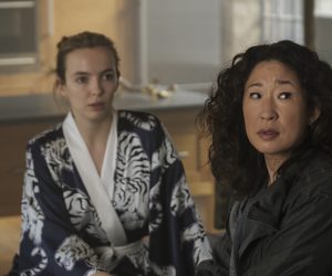 Sandra Oh as Eve Polastri, Jodie Comer as Villanelle - Killing Eve _ Season 2, Episode 7 - Photo Credit: Nick Wall/BBCAmerica