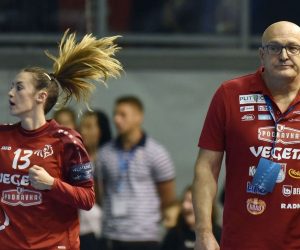 02.11.2019., Koprivnica- Utakmica 4. kola skupine A rukometne Lige prvakinja, Podravka Vegeta - Ferencvaros. Zlatko Saracevic.
Photo: Vjeran Zganec Rogulja/PIXSELL