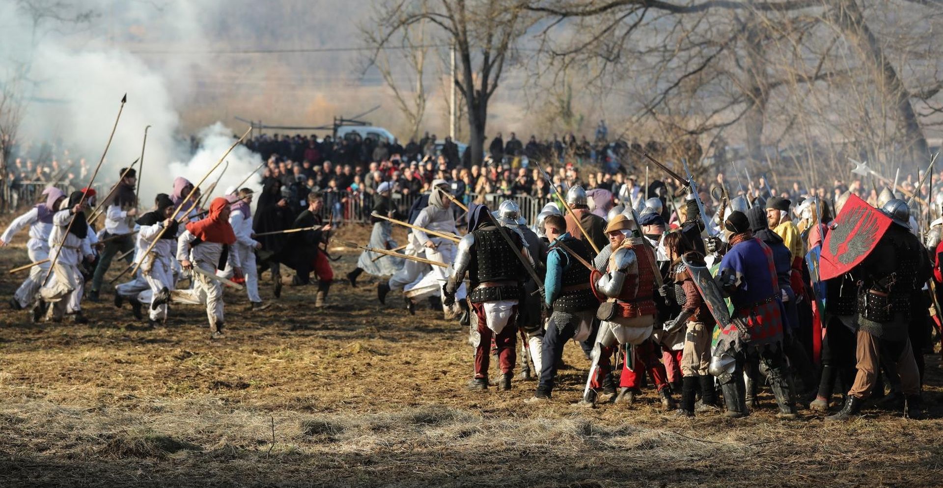 Donja Stubica: Uprizorenje završne bitke na stubičkom polju koja se odigrala 1573. godine 09.02.2019, Donja Stubica, Dvorac Stubicki Golubovec -  Uprizorenje povijesne zavrsne bitke Velike seljacke bune koja se odigrala 1573. godine kad su se pobunili kmetovi pod vodstvom Matije Gupca protiv feudalnog gospodara Franje Tahija i ostalih velikasa.Photo: Jurica Galoic/PIXSELL