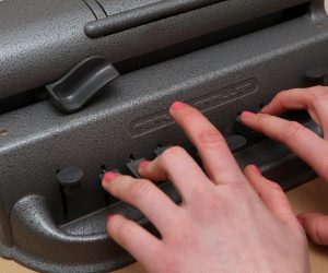 12.02.2016., Split - Brailleova pisaca masina za slijepe osobe.
Photo: Miranda Cikotic/PIXSELL