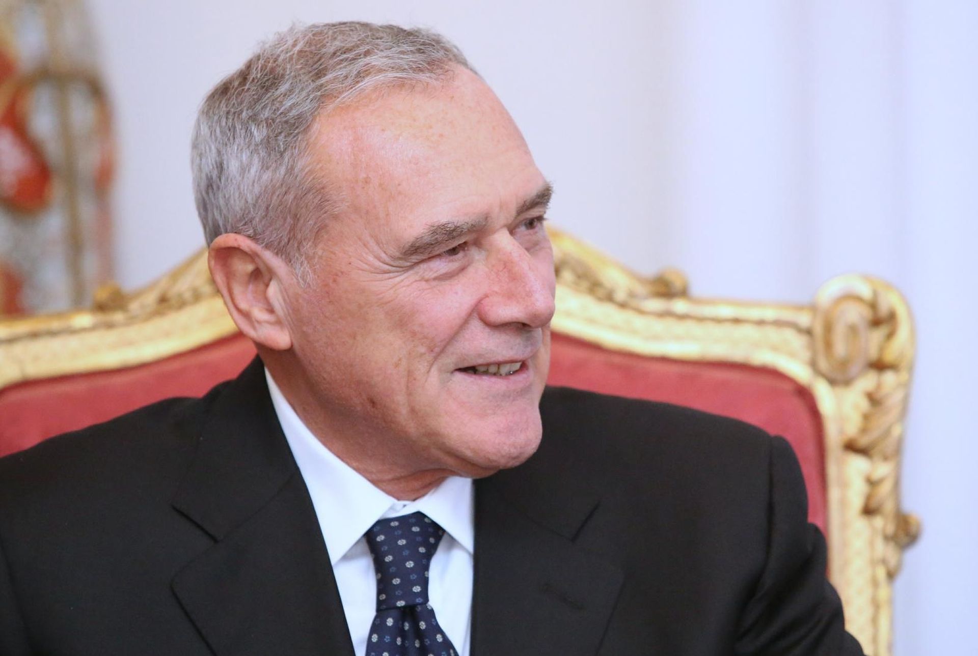 15.02.2015., Zagreb - Hrvatska predsjednica Kolinda Grabar Kitarovic i Nj.E. g. Pietro Grasso, predsjednik talijanskog Senata, tijekom bilateralnog sastanka u palaci Dverce, nakon ceremonije inauguracije koja je odr?ana na Trgu sv. Marka. 
Photo: HINA/POOL/Lana Slivar Dominic/PIXSELL