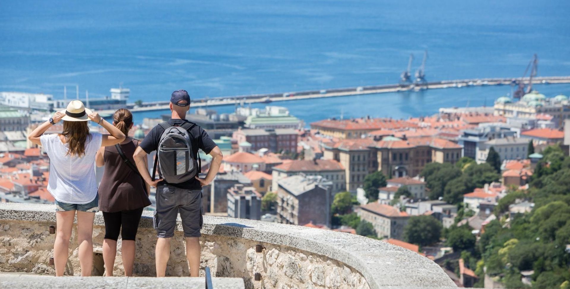 19.06.2018., Rijeka - Turisti razgledavaju Trsatsku Gradinu s koje je vidljiv gotovo cijeli Kvarner.
Photo: Nel Pavletic/PIXSELL