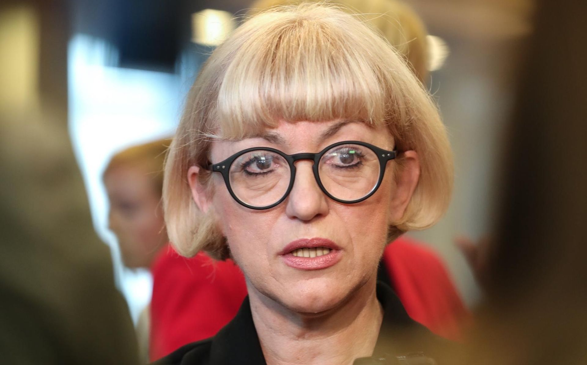23.09.2019., Zagreb - U organizaciji Ministarstva za demografiju, obitelj, mlade i socijalnu politiku odrzan strucni skup "Nasilje u drustvu- izvor stresa i/ili profesionalan izazov za strucnjake?"
Vesna Bedekovic. 
Photo: Robert Anic/PIXSELL