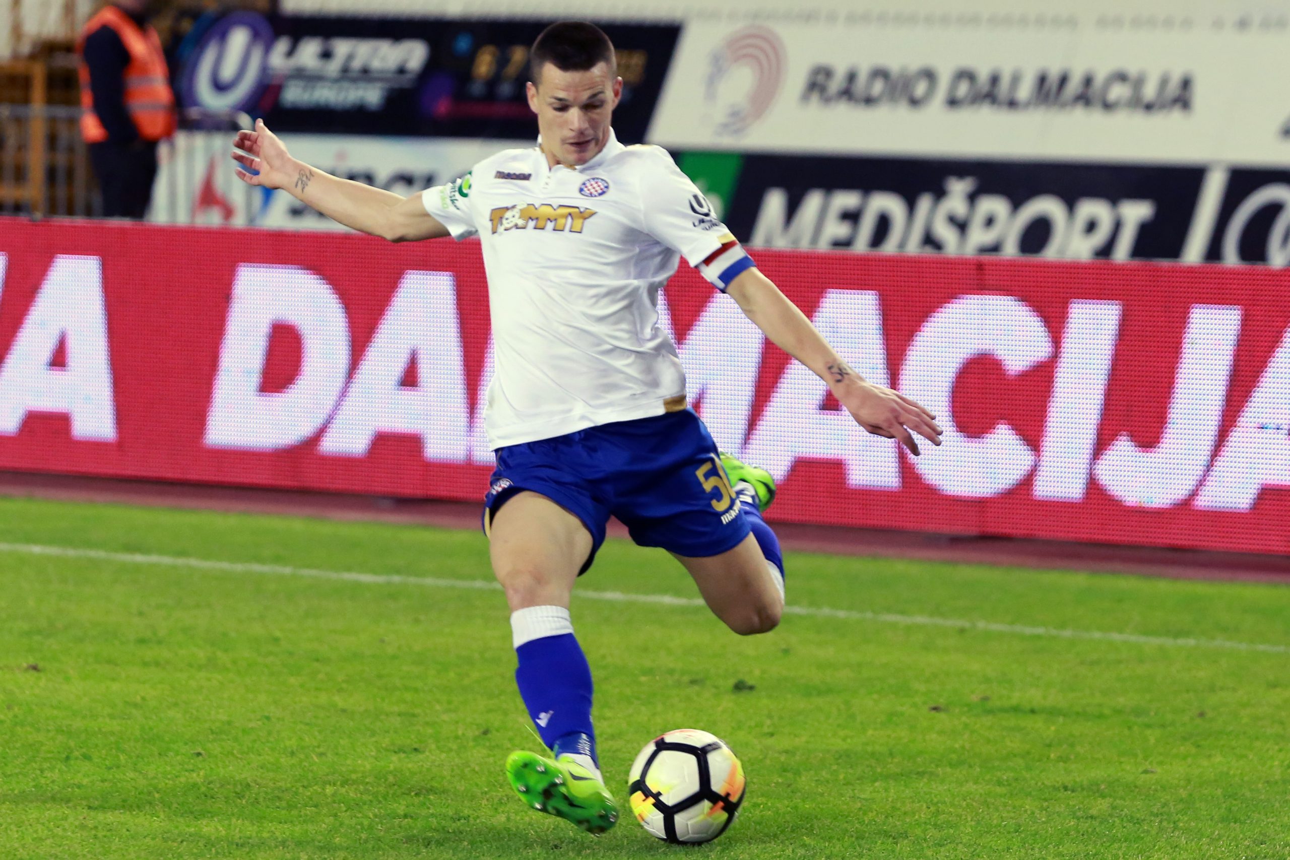 25.11.2017., gradski stadion Poljud, Split - Hrvatski Telekom Prva liga, 17. kolo, HNK Hajduk - NK Osijek. Ante Erceg. 
Photo: Miranda Cikotic/PIXSELL