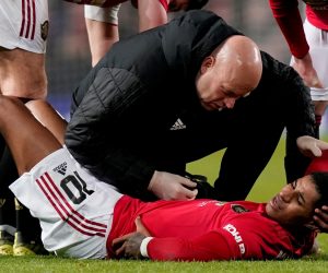 FILE PHOTO: FA Cup Third Round Replay - Manchester United v Wolverhampton Wanderers FILE PHOTO: Soccer Football - FA Cup Third Round Replay - Manchester United v Wolverhampton Wanderers - Old Trafford, Manchester, Britain - January 15, 2020   Manchester United's Marcus Rashford receives medical attention after sustaining an injury           REUTERS/Andrew Yates/File Photo Andrew Yates