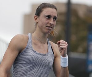 epa08143311 Petra Martic of Croatia reacts during her women's singles first round match against Christina McHale of USA at the Australian Open Grand Slam tennis tournament in Melbourne, Australia, 20 January 2020. EPA/ROMAN PILIPEY
