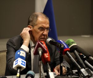 epa08198898 Russian Foreign Minister Sergey Lavrov speaks during a press conference in Mexico City, Mexico, 06 February 2020. Lavrov said Russia and Mexico are committed to dialogue between the government and the opposition of Venezuela to solve the political and social crisis.  EPA/Sashenka Gutieerez
