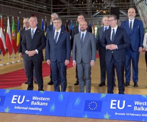 Bruxelles, 16.02.2020. - Neformalni sastanak EU-zapadni Balkan na kojem je sudjelovao premijer Andrej Plenković. 
foto HINA/ Slavko VUKADIN/ ml