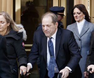 epa08235829 Harvey Weinstein departs New York State Supreme Court following a fourth day of jury deliberation in his sexual assault trial in New York, New York, USA, 20 February 2020.The case against Weinstein is based on sexual assault and rape allegations of two separate women, and Weinstein could face life in prison if convicted.  EPA/JUSTIN LANE