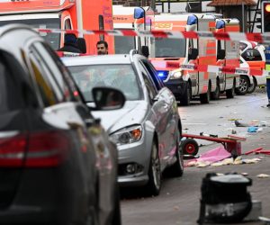 24 February 2020, Hessen, Volkmarsen: Emergency personnel operate at the scene where a car hurtled into a carnival parade. Multiple people have been reported injured while the driver of the vehicle was arrested. Photo: Uwe Zucchi/dpa
