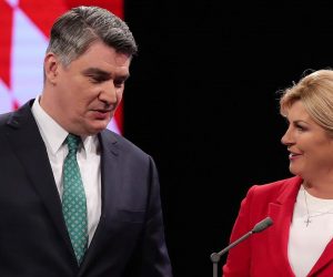 02.01.2020., Zagreb - Suceljavanje predsjednickih kandidata na HTV televiziji. Zoran Milanovic i Kolinda Grabar-Kitarovic. 
Photo: Goran Stanzl/PIXSELL