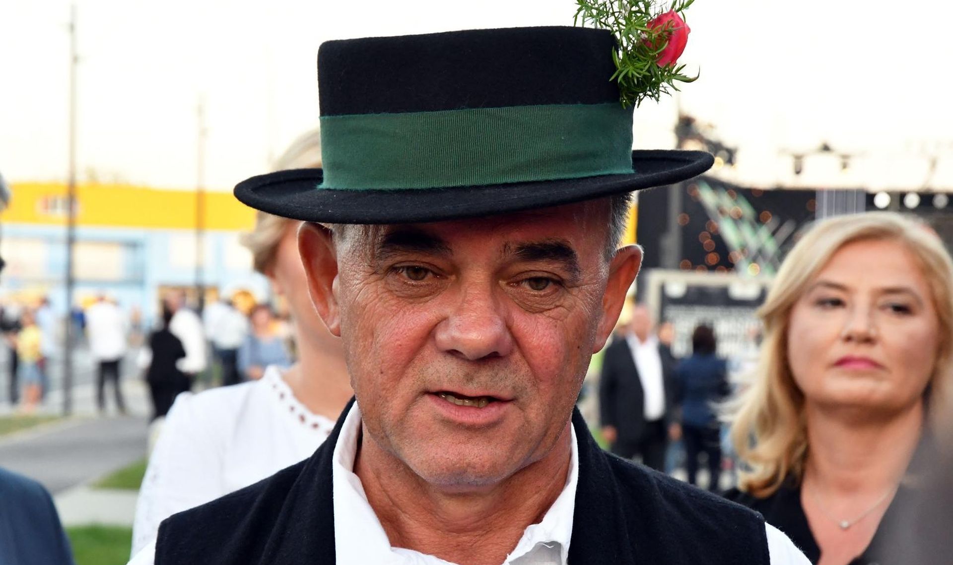 05.09.2019.,Pleternica, Svecana promocija Trga becarca uz snimanje glazbeno-scenskog spektakla Lijepom nasom.Zupan Alojz Tomasevic
Photo: Ivica Galovic/PIXSELL