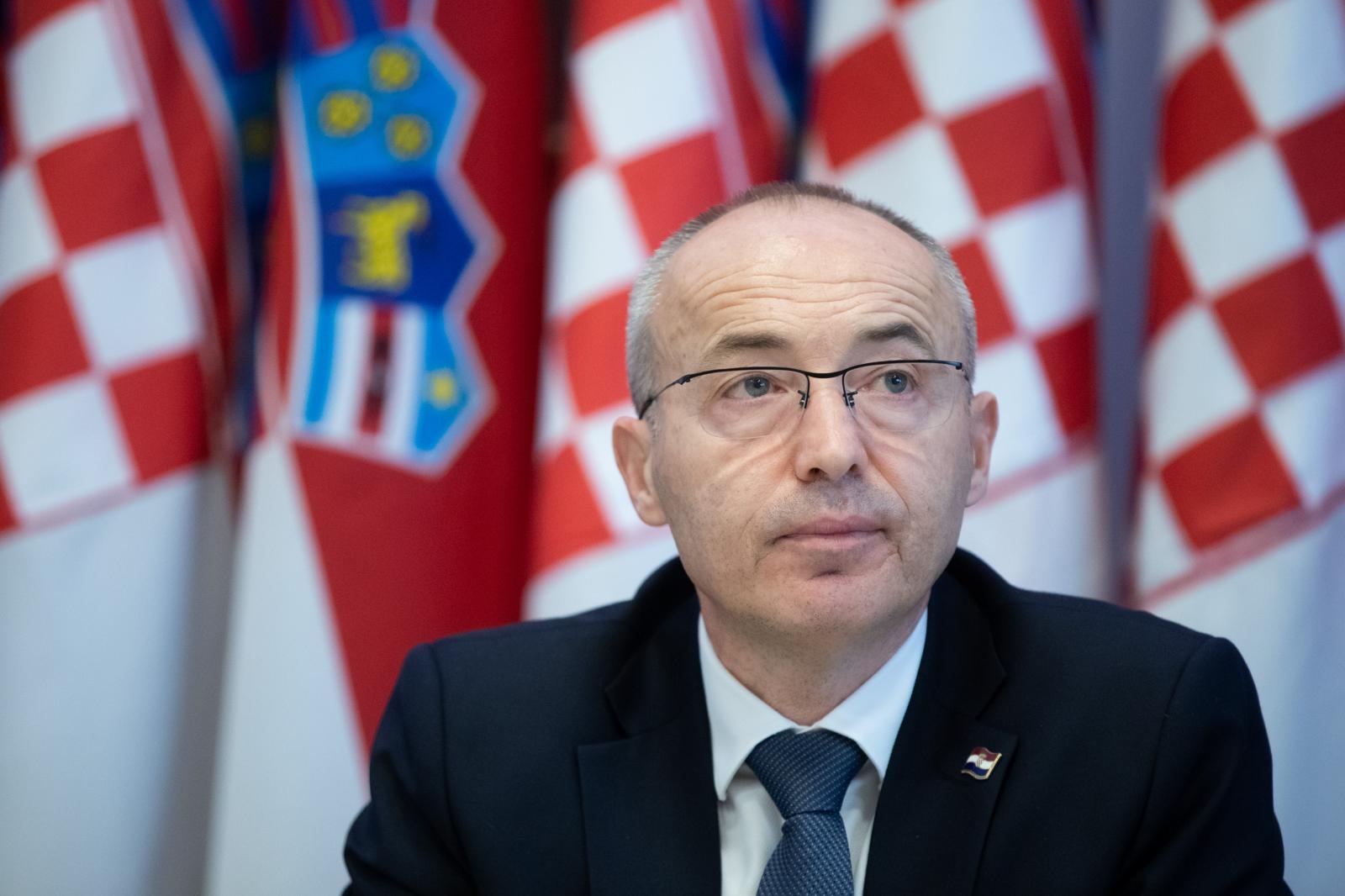 06.02.2020., Zagreb - U Ministarstvu obrane RH predstavljen je Plan nabave za 2020. godinu s osvrtom na realizaciju Plana nabave u 2019. godini. Damir Krsticevic.
Photo: Davor Puklavec/PIXSELL