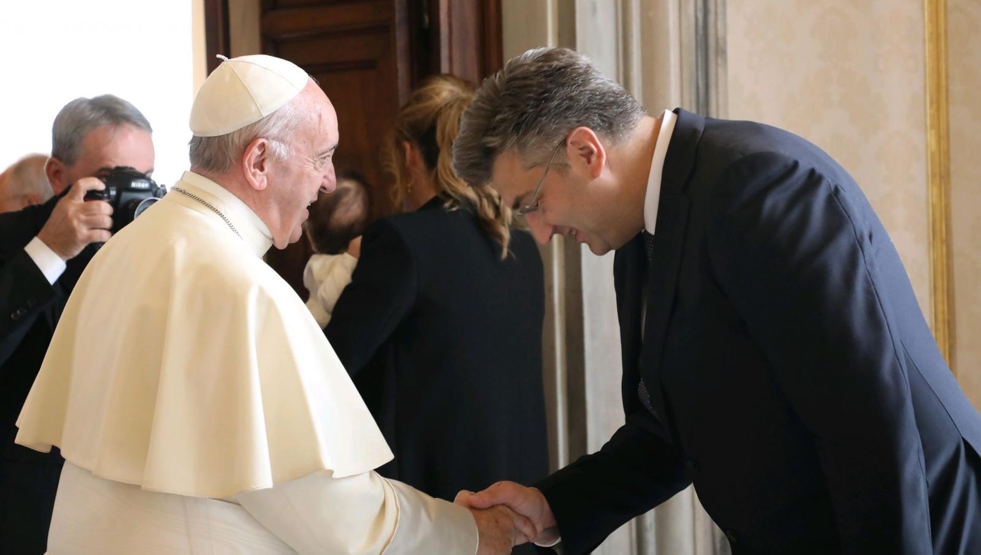 07.10.2017., Vatikan, Italija - Hrvatski premijer Andrej Plenkovic u sluzbenom je posjetu Vatikanu, gdje je razgovarao s papom Franjom.