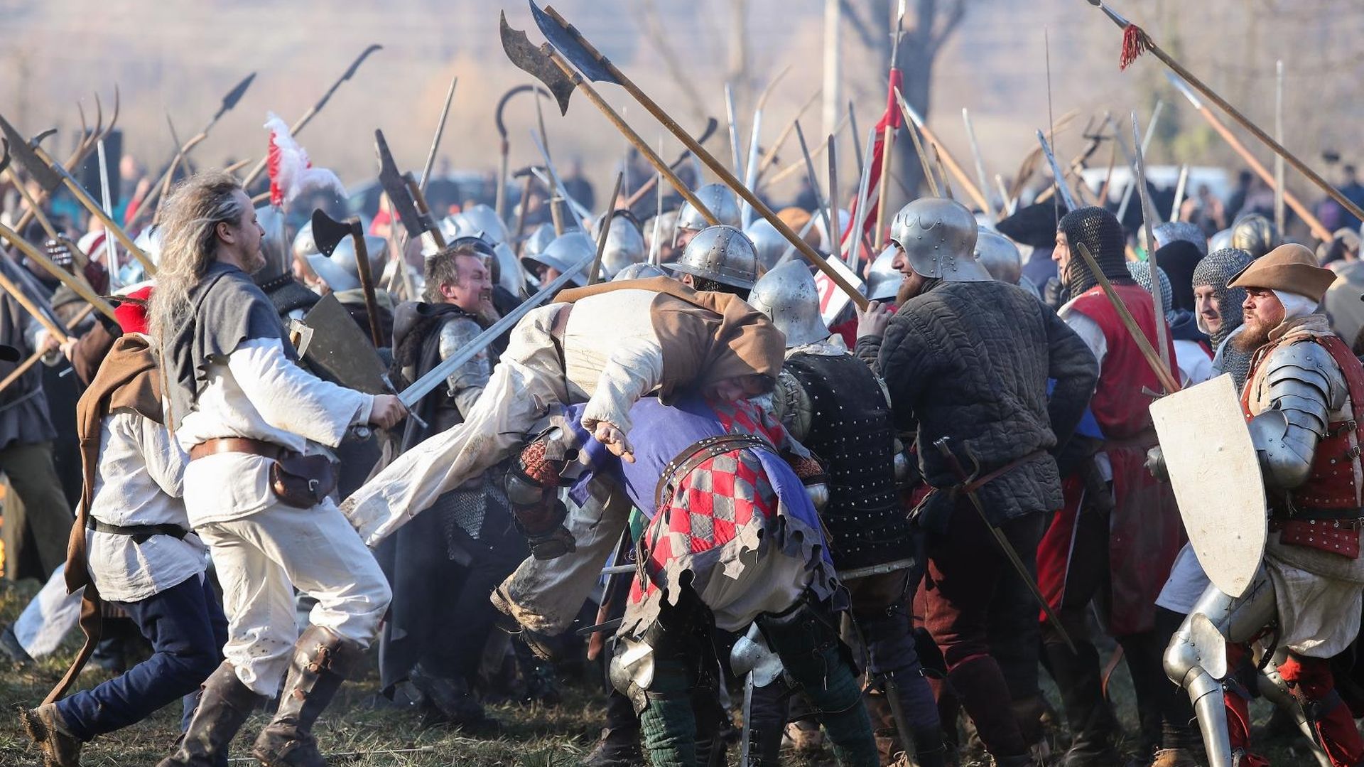 08.02.2020., Donja Stubica - Odrzana je rekonstrukcija bitke koja se odigrala 1573. godine kad su se pobunili kmetovi pod vodstvom Matije Gupca protiv feudalnog gospodara Franje Tahija i ostalih velikasa. 
Photo: Luka Stanzl/PIXSELL