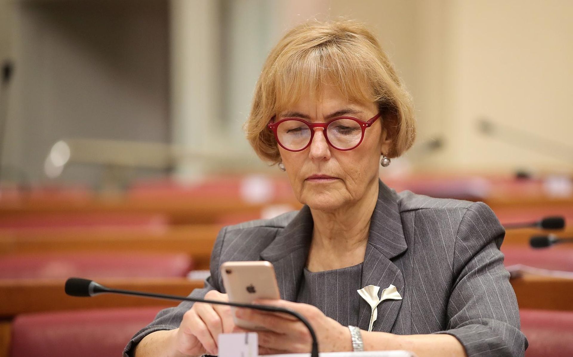 08.11.2019., Zagreb - Nastavak 14. sjednice Hrvatskog sabora. Vesna Pusic. 
Photo: Goran Stanzl/PIXSELL
