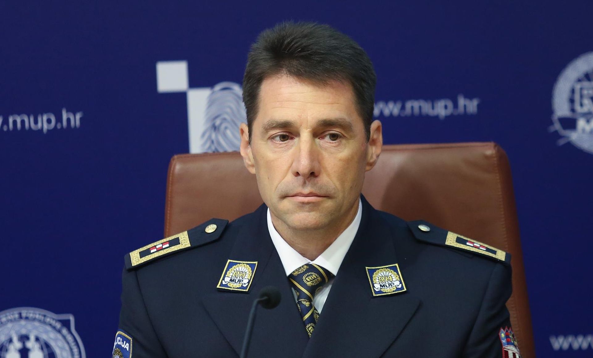 14.08.2019., Zagreb - U Amfiteatru Ravnateljstva policije odrzana konferencija za medije povodom zavrsetka sudjelovanja kineskih policijskih sluzbenika u projektu "Sigurna turisticka sezona 2019.". Zamjenik glavnog ravnatelja policije Josip Celic. 
Photo: Marko Prpic/PIXSELL