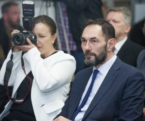 Osijek: Svečano otvorenje novouređene zgrade Županijskog suda 16.11.2018., Osijek - Svecano otvorenje novouredjene zgrade Zupanijskog suda u Osijeku. Adaptacija na zgradi Zupanijskog suda, u kojoj je smjesten i Opcinski sud, zapoceta je u lipnju 2015., te je nakon zavrsene adaptacije izdana uporabna dozvola u rujnu 2018. Drzavni odvjetnik Drazen Jelenic
Photo: Davor Javorovic/PIXSELL