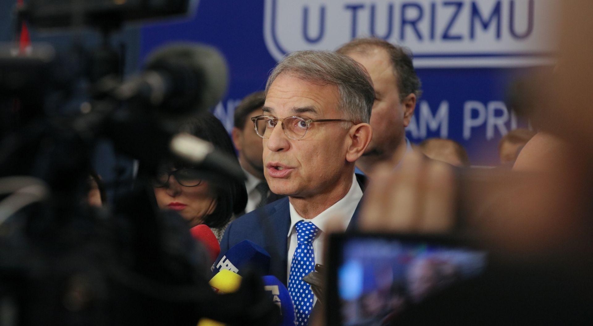 17.01.2020., Osijek - U sklopu ''Regionalne konferencije trzista rada Slavonije, Baranje i Srijema'' odrzavaju se Dani poslova u turizmu u Osijeku.Ministar rada i mirovinskog sustava Jospi Aladrovic i ministar turizma Gari Cappelli otvorili su manifestaciju.
 Photo: Dubravka Petric/PIXSELL