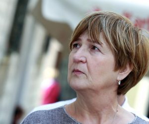 26.04.2019., Sibenik - Politicka platforma Hrvatski suverenisti odrzali su konferenciju za medije na temu "Sto je Hrvatska i Sibenik dobio, a sto je mogao dobiti ulaskom u EU". Europarlamentarna zastupnica Ruza Tomasic.  
Photo: Dusko Jaramaz/PIXSELL