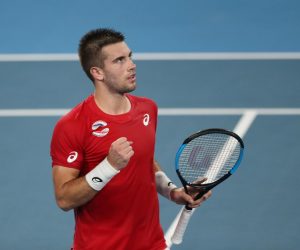 ATP Cup Tennis - ATP Cup - Ken Rosewall Arena, Sydney, Australia - January 8, 2020  Croatia's Borna Coric reacts during his Group E singles match against Argentina's Diego Schwartzman    REUTERS/Asanka Brendon Ratnayake STRINGER