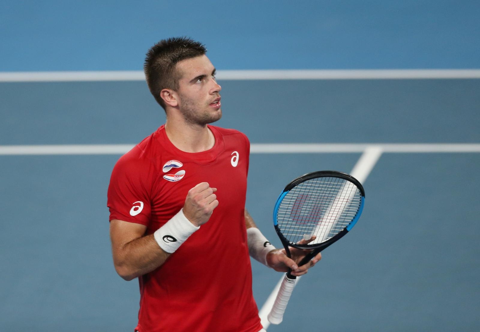 ATP Cup Tennis - ATP Cup - Ken Rosewall Arena, Sydney, Australia - January 8, 2020  Croatia's Borna Coric reacts during his Group E singles match against Argentina's Diego Schwartzman    REUTERS/Asanka Brendon Ratnayake STRINGER