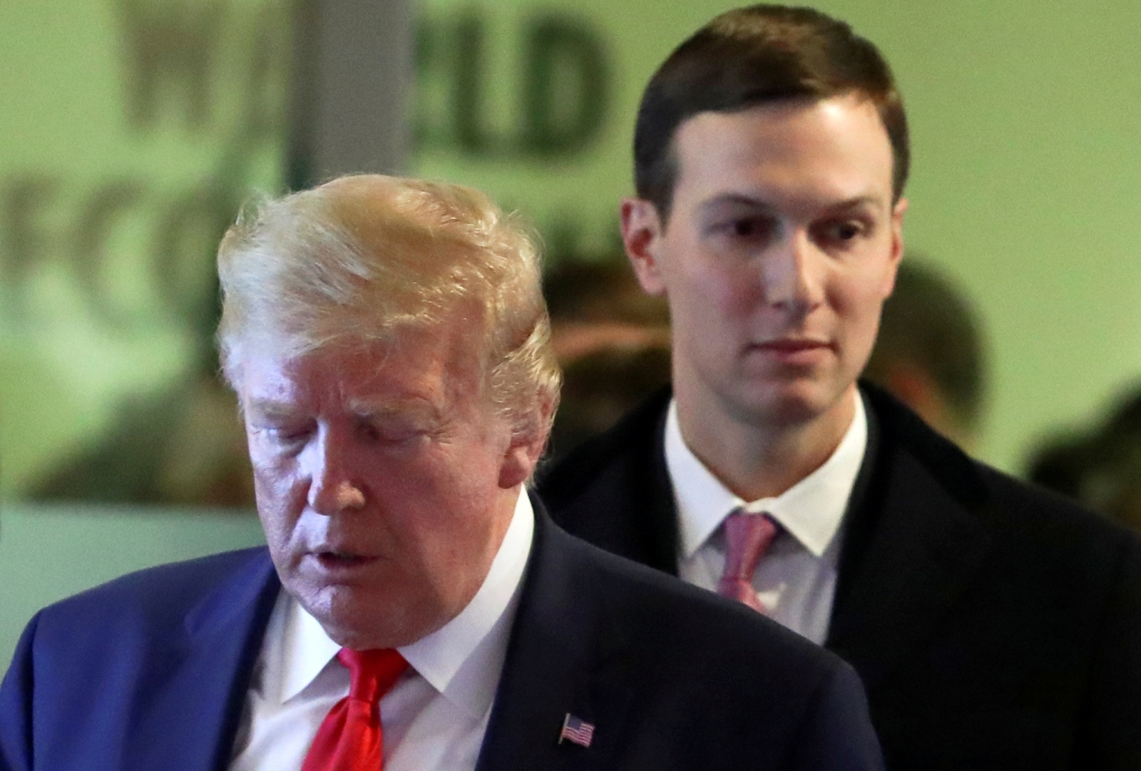 FILE PHOTO: 2020 World Economic Forum in Davos FILE PHOTO: U.S. President Donald Trump and White House senior adviser Jared Kushner leave the 50th World Economic Forum (WEF) annual meeting in Davos, Switzerland, January 22, 2020. REUTERS/Denis Balibouse/File Photo Denis Balibouse