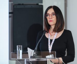 19.02.2020., Zagreb - Drzavni zavod za intelektualno vlasnistvo Republike Hrvatske organizira konferenciju Intelektualno vlasnistvo za Europsku uniju u svijetu izazva u sklopu presjedanja Vijecem Europske unije. Blazenka Divjak, ministrica, Ministarstvo znanosti i obrazovanja. 
 Photo: Luka Stanzl/PIXSELL/EU2020HR