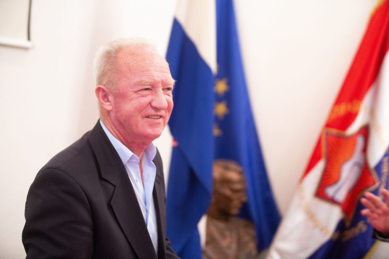 Zagreb, 17.02.2020. - Savez antifašističkih boraca i antifašista Republike Hrvatske (SABA RH) na konferenciji za medije najavili su Međunarodnu konferenciju "Fašizam i antifašizam u Europi danas" koja će se održati 20. i 21. veljače u zagrebačkom Hotelu Panorama. Na fotografiji Franjo Habulin.   foto HINA/ Daniel KASAP/dk