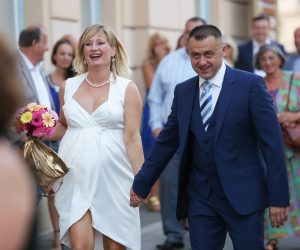 03.09.2016., Zagreb - U Starogradskoj vijecnici na Gornjem gradu vjencali su se glavni tajnik SDP-a Igor Dragovan i zastupnica SDP-a Melita Mulic. 
Photo: Tomislav Miletic/PIXSELL