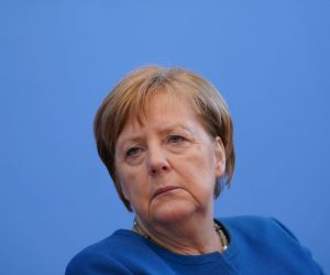 epa08285643 German Chancellor Angela Merkel during a press conference at the Federal Press Conference (Bundespressekonferenz) in Berlin, Germany, 11 March 2020. After a video conference with the European Council, German Chancellor Angela Merkel, German Health Minister Jens Spahn and Head of the Robert Koch Institute Lothar Wieler gave a joint press conference to answer questions on the coronavirus crisis.  EPA/CLEMENS BILAN