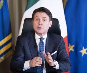 epa08287484 A handout photo made available by the Chigi Palace Press Office shows Italian Prime Minister Giuseppe Conte delivers his speech for the declarations on the new restrictions to contrast the spread of Coronavirus Covid-19 desease , at Chigi Palace in Rome, Italy, 11 March 2020.  EPA/FILIPPO ATTILI/CHIGI PALACE / HANDOUT  HANDOUT EDITORIAL USE ONLY/NO SALES
