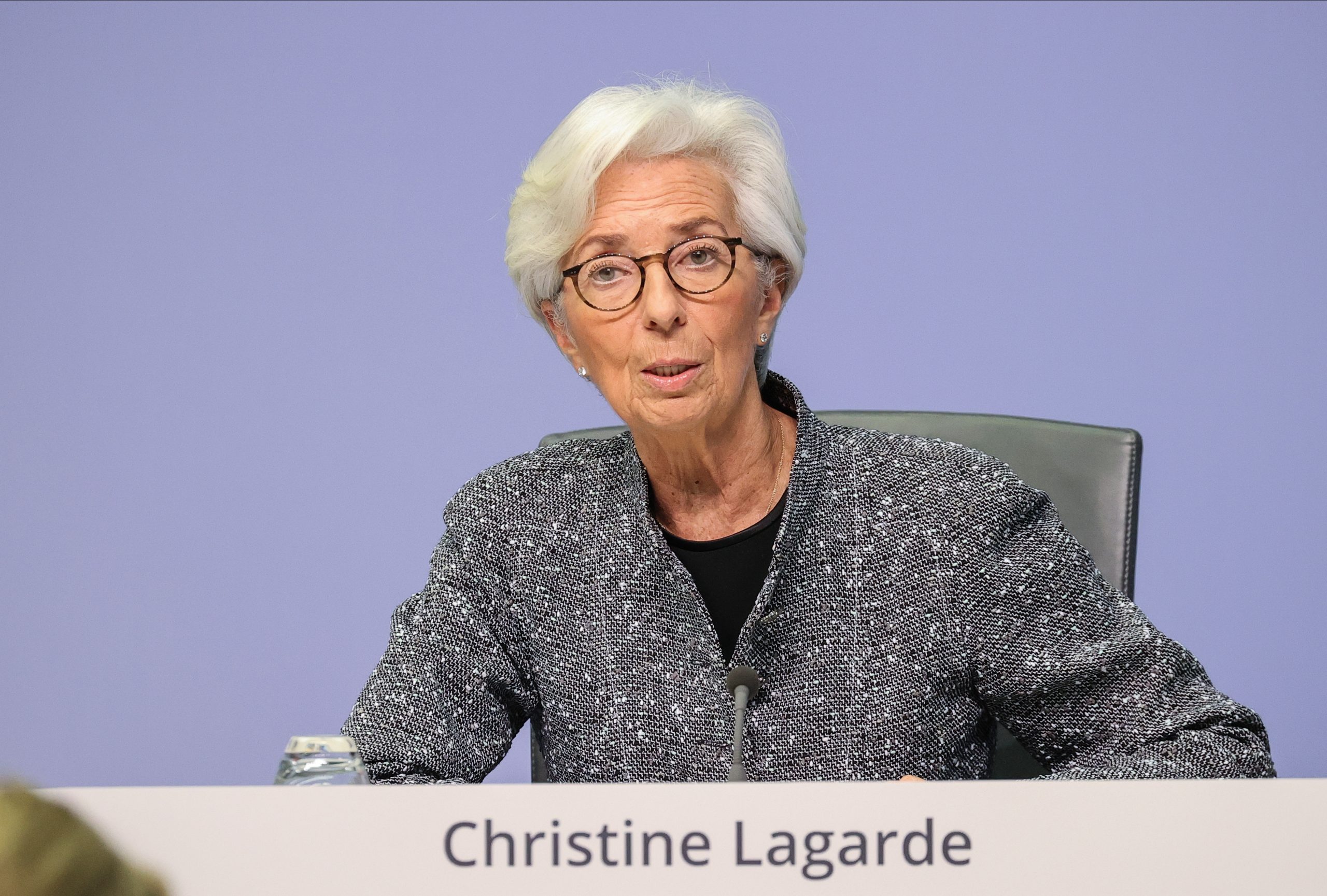 epa08289185 European Central Bank (ECB) President Christine Lagarde speaks during a press conference following the meeting of the Governing Council of the European Central Bank in Frankfurt am Main, Germany, 12 March 2020.  EPA/ARMANDO BABANI