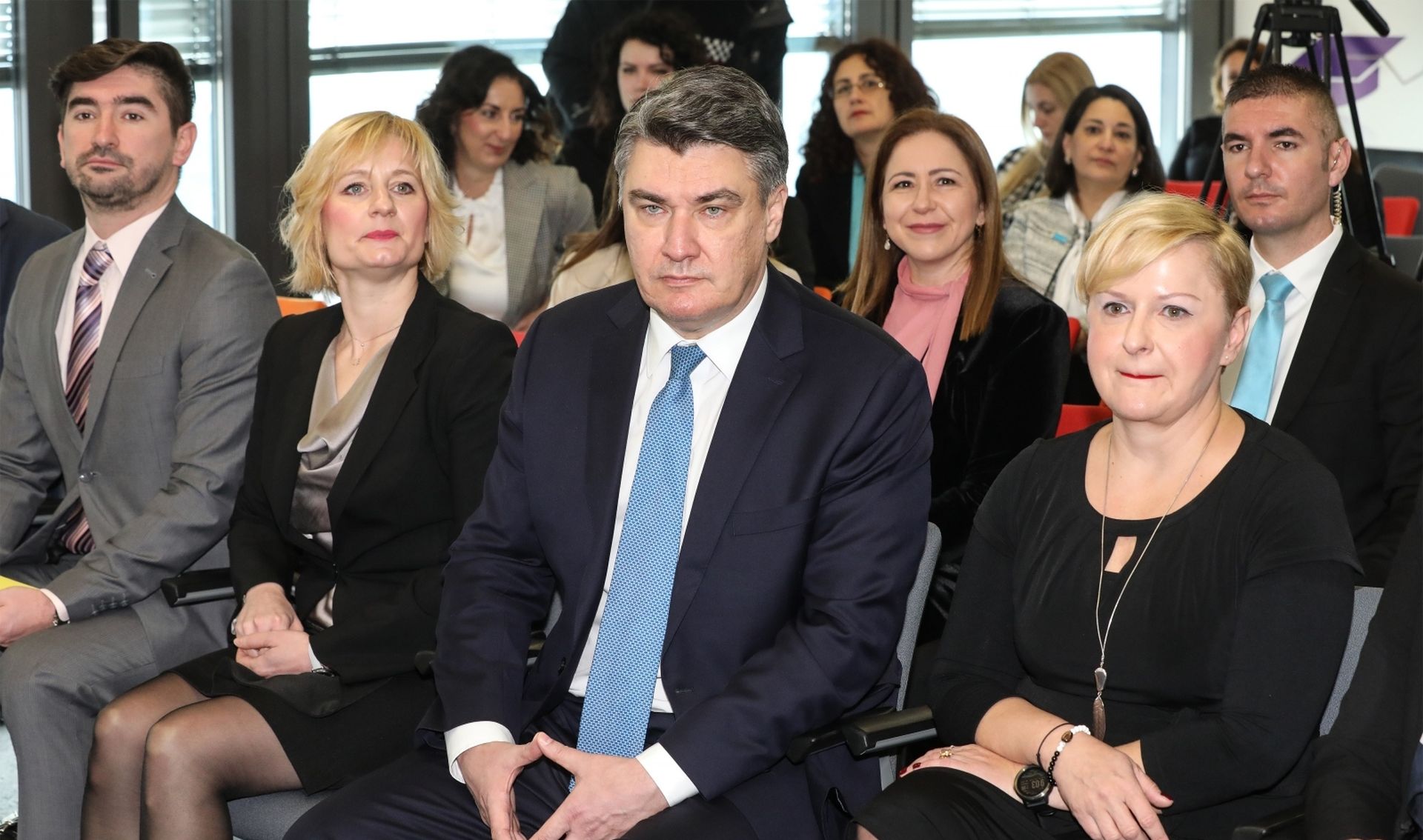 06.03.2020., Zagreb - Ring the Bell for Gender Equality u sklopu kojeg burze diljem svijeta simbolickim zvukom zvona oznacavaju pocetak trgovanja.  Predsjednik Republike Zoran Milanovic sudjelovao je na dogadjanju Zazvoni za ravnopravnost spolova
Photo: Robert Anic/PIXSELL