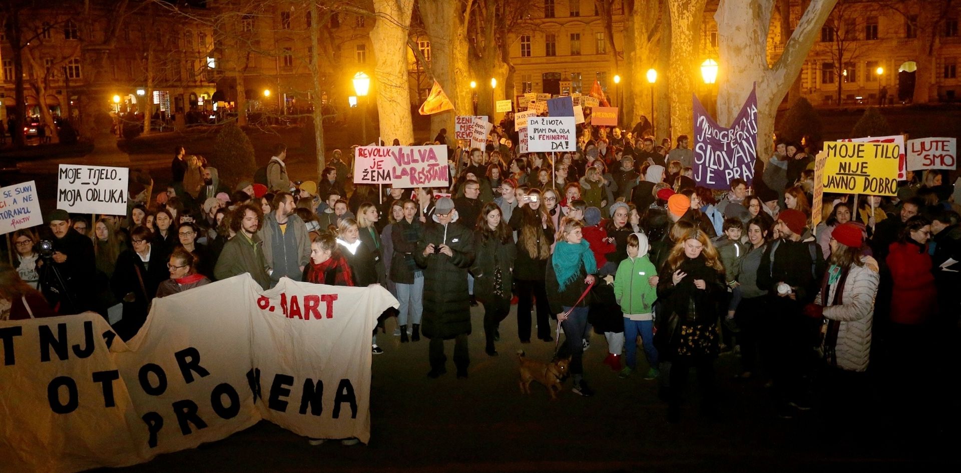 08.03.2020., Zagreb - Feministicki kolektiv fAKTIV odrzao je Nocni mars - 8. mart, pod sloganom "Zivio feminizam! Zivio 8. mart!" 

Photo: Dalibor Urukalovic/PIXSELL