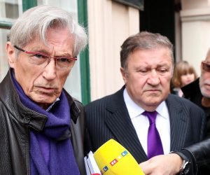 09.03.2020., Zagreb - Tomislav Horvatincic u pratnji odvjetnika Velimira Dosena odlazi sa Zupanijskog suda gdje je trazio odgodu odsluzenja zatvorske kazne. Photo: Goran Stanzl/PIXSELL
