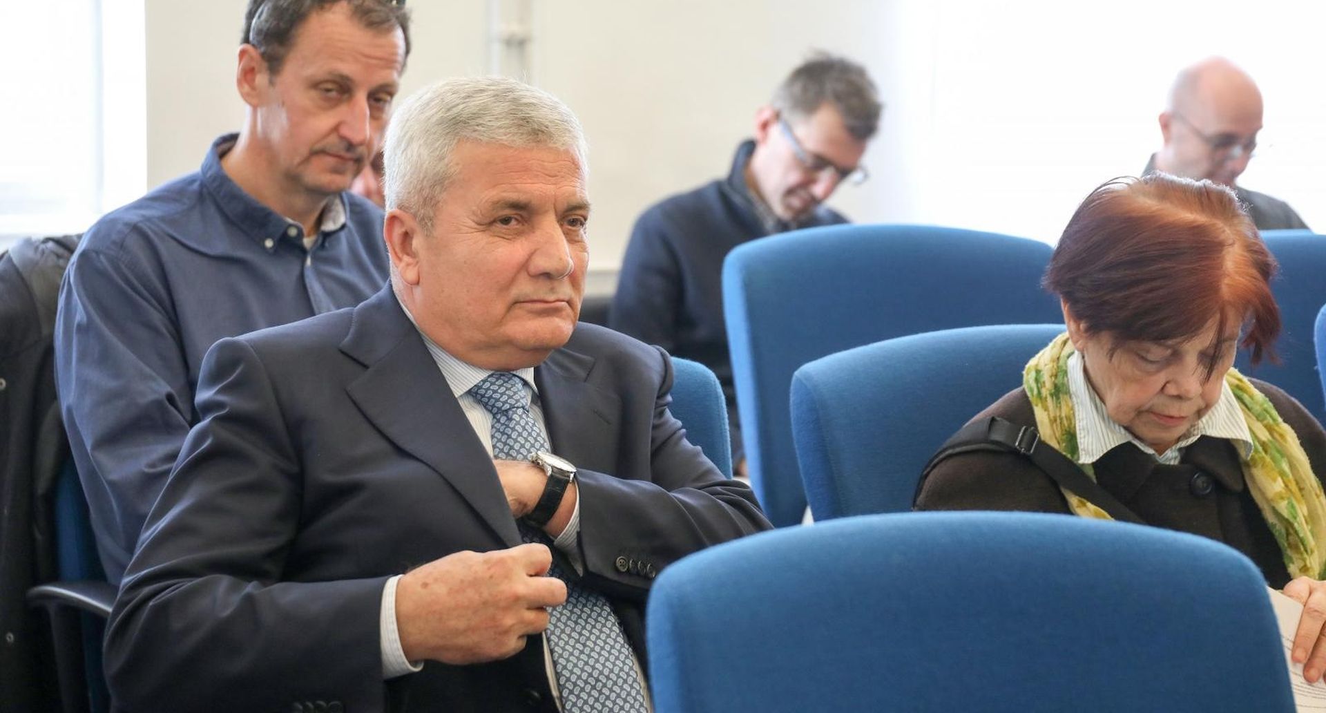 10.03.2020., Zagreb - Na Zupanijskom sudu nastavljeno je sudjenje bivsem premijeru i predsjedniku HDZ-a Ivi Sanaderu, njegovoj stranci HDZ-u i ostalim optuzenima u aferi Fimi media. Mladen Barisic.
Photo: Borna Filic/PIXSELL
