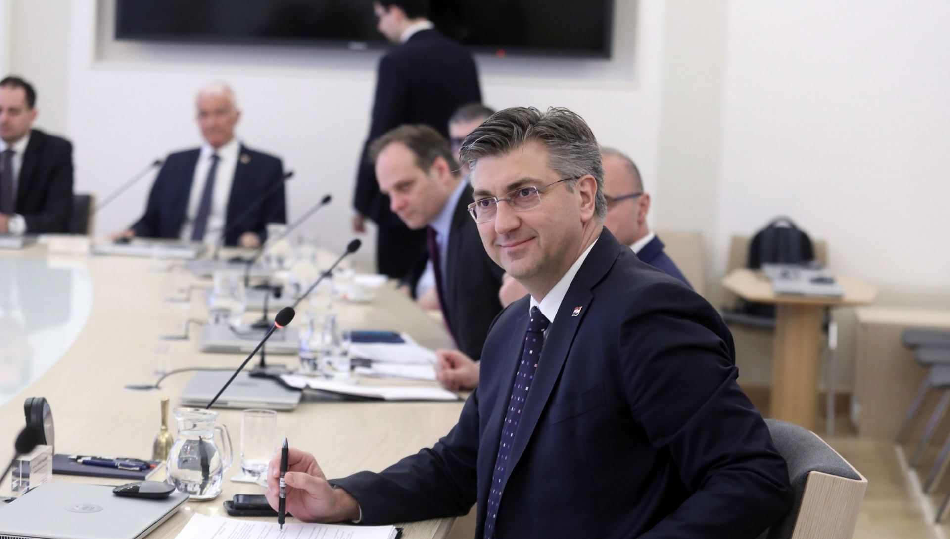 13.03.2020., Zagreb - Sastanak premijera s ministrima i Kriznim stozerom u Banskim dvorima. Andrej Plenkovic. 
Photo: Patrik Macek/PIXSELL