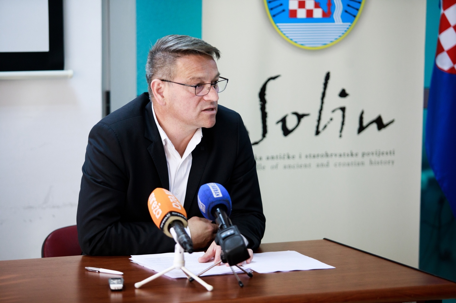 13.03.2020., Solin - Konferencija za medije gradonaclnika Solina Dalibora Nincevica o opremanju reciklaznog dvorista i najavi pocetka rada.
Dalibor Nincevic
Photo: Milan Sabic/PIXSELL