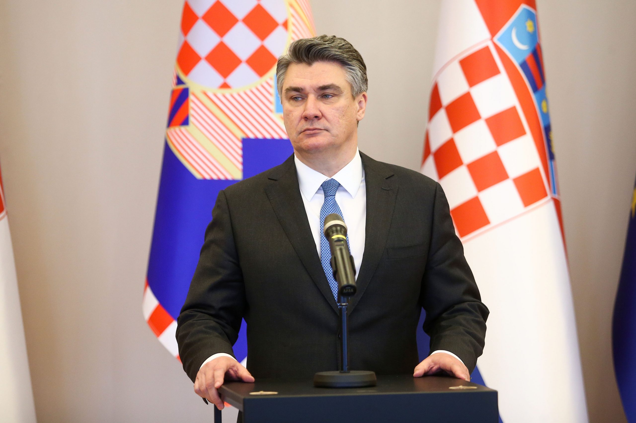 13.03.2020., Zagreb - Predsjednik RH Zoran Milanovic dao izjavu za medije o aktualnoj situaciji vezanu za koronavirus.
Photo: Matija Habljak/PIXSELL