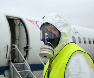 13.03.2020., Zagreb - Dezinfekcija aviona Croatia airlinesa

Photo: Emica Elvedji/PIXSELL