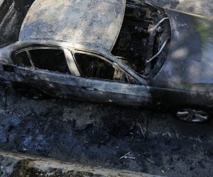 13.07.2017., Zadar - Nekoliko nepoznatih osoba jucer oko 23 sata napala su cetvoricu bugarskih navijaca kojima su i zapalili BMW u Ulici Kresimira Cosica. Ozlijedjen je 32-godisnji Bugarin. Danas je na rasporedu utakmica 2. pretkola kvalifikacija za Europa ligu, u kojoj Hajduk u Dugopolju docekuje bugarski Levski. 
Photo: Filip Brala/PIXSELL