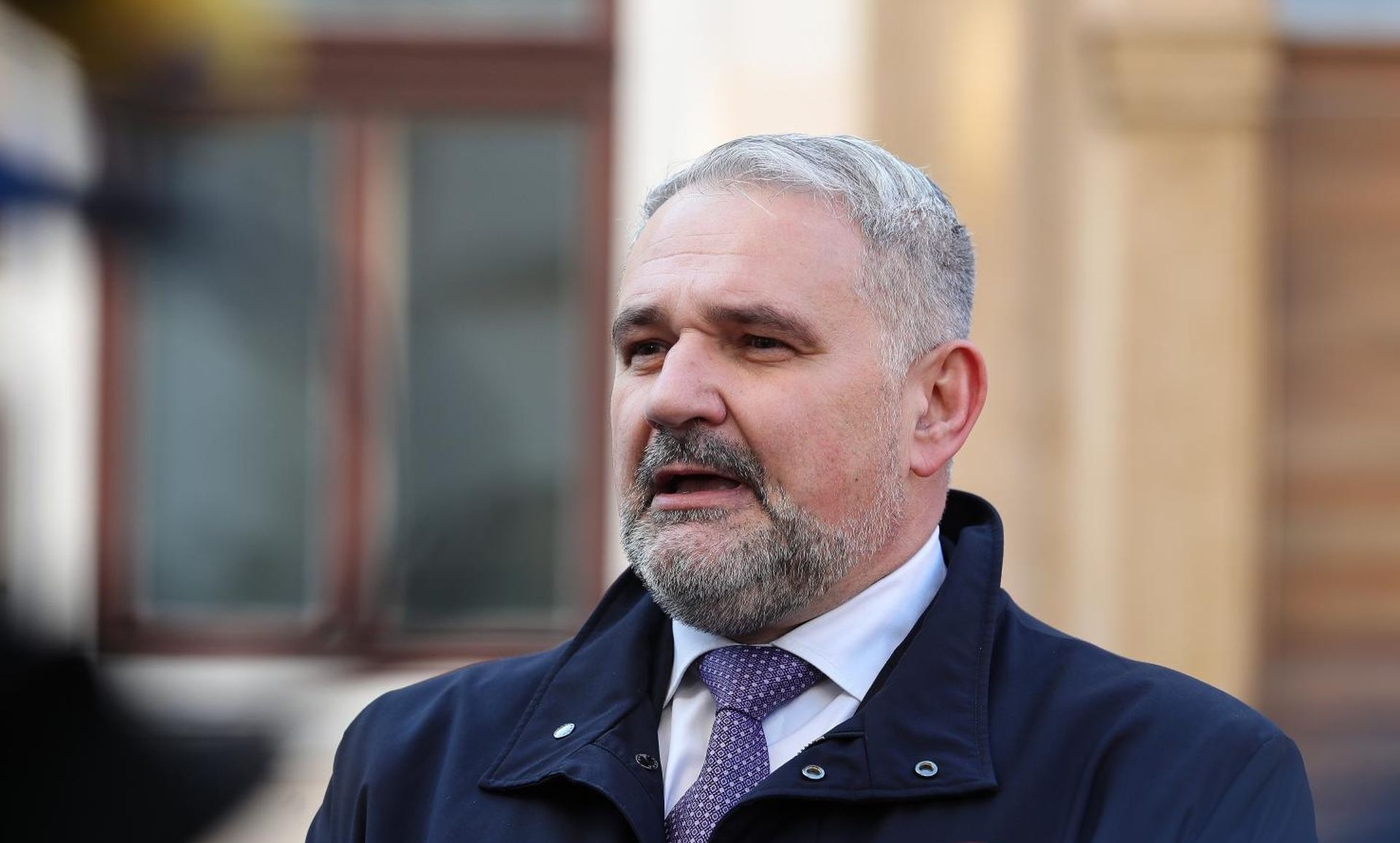 16.03.2020., Zagreb - Davor Majetic daje izjavu novinarima ispred Banskih dvora uoci sastanka predsjednika Vlade Andreja Plenkovica i gospodarstvenika zbog koronavirusa. Photo: Luka Stanzl/PIXSELL