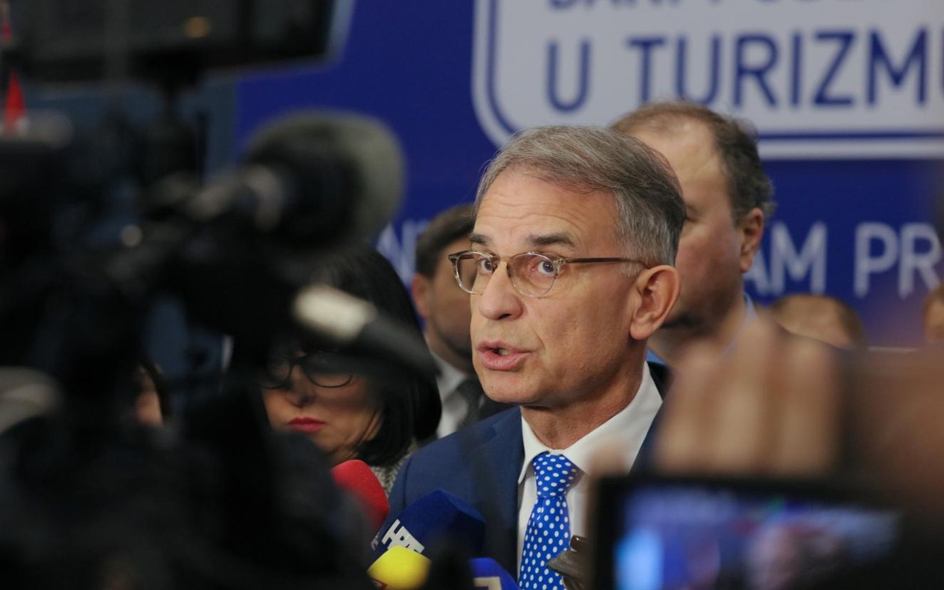 17.01.2020., Osijek - U sklopu ''Regionalne konferencije trzista rada Slavonije, Baranje i Srijema'' odrzavaju se Dani poslova u turizmu u Osijeku.Ministar rada i mirovinskog sustava Jospi Aladrovic i ministar turizma Gari Cappelli otvorili su manifestaciju.
 Photo: Dubravka Petric/PIXSELL