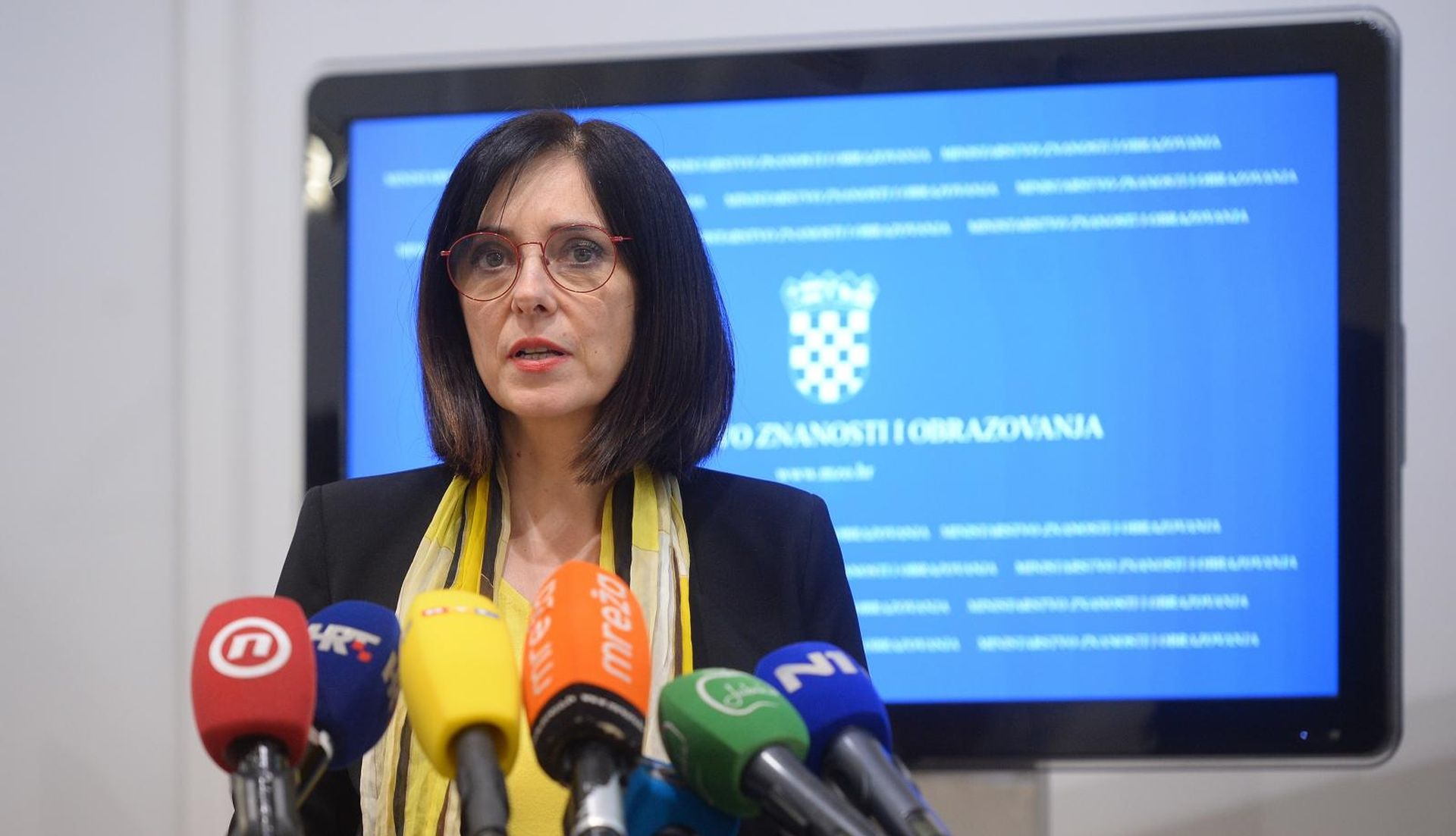 18.03.2020., Ministarstvo znanosti i obrazovanja, Zagreb - Konferencija za medije na kojoj je ministrica znanosti i obrazovanja Blazenka Divjak izvijestila o najnovijim informacijama iz sustava odgoja i obrazovanja..Photo: Marko Prpic/PIXSELL